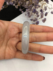 Icy Bluish Lavender Jade Bangle - Oval (BA177)