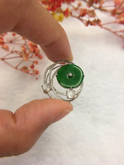 Dark Green Jade Pendant - Coin (PE042)