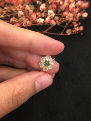 Icy White Jade Ring - Flower (RI116)