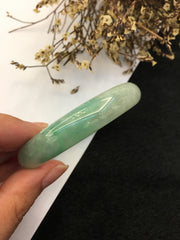Icy Light Green Jade Bangle - Round (BA176)