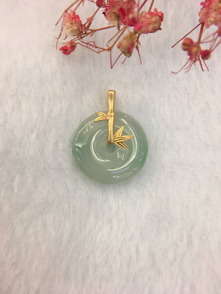 Icy Green Jade Pendant - Safety Coin (PE087)