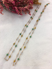 Three Colours Jade Beads Necklaces (NE065)
