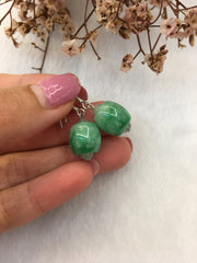 Green Jade Earrings - Barrel (EA134)