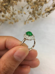 Green Jade Ring - Cabochon (RI157)