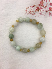 Multi-Colours Jade Bracelet - Lotus (BR194)