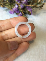 Icy White Jade Hololith Ring (RI101)