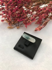 Icy Bluish Flower Jade Hololith Ring (RI335)