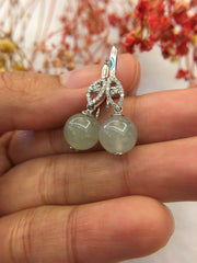 Icy Green Jade Earrings - Beads (EA318)