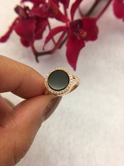 Omphacite Jadeite Ring - Round (RI011)