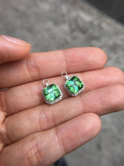 Natural Mint Green Tourmaline Earrings (GE076)
