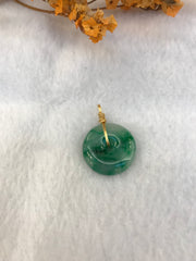 Dark Green Jade Pendant - Safety Coin (PE430)