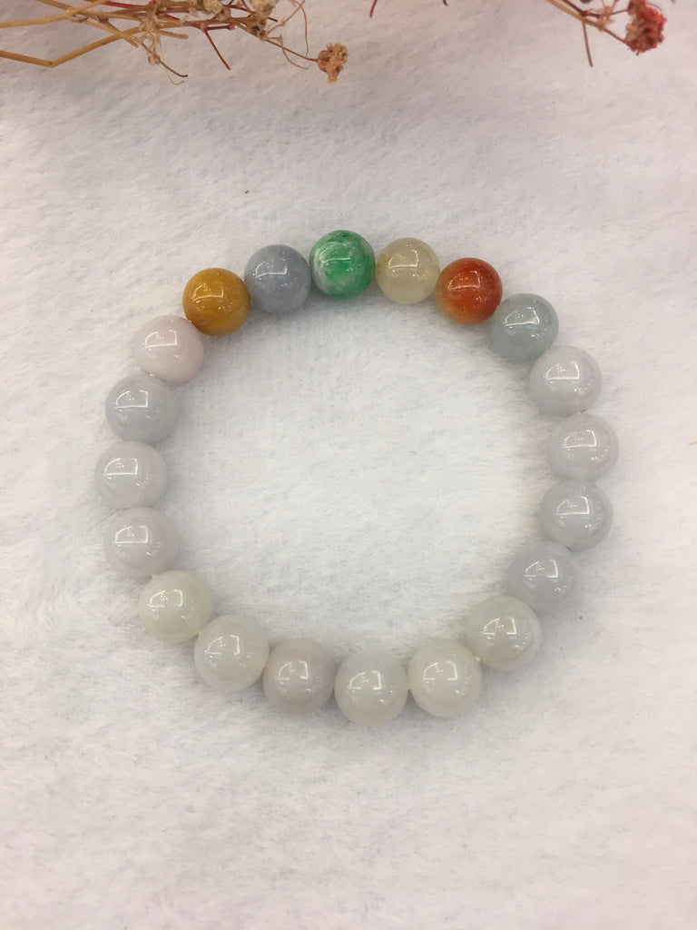 Multi-colours Jade Bracelet - Beads (BR075)