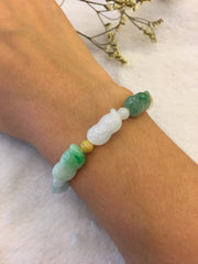 Multi-coloured Jade Bracelet - Peanuts (BR132)