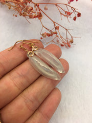 Icy White Jade Earrings - Chilies (EA093)