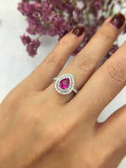 Natural Pink Sapphire Ring (Unheated) (GE019)