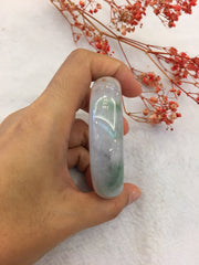 Lavender With Green Jade Bangle - Round (BA065)