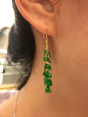Green Jade Earrings - Irregular (EA279)