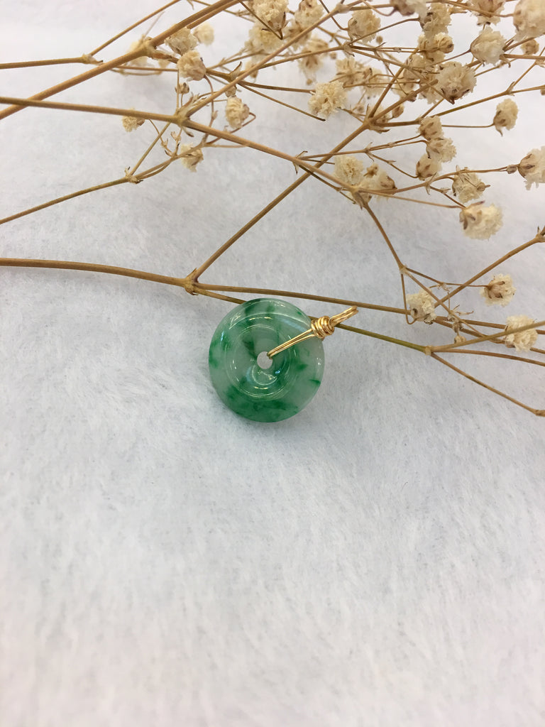 Green Jade Pendant - Safety Coin (PE391)