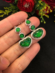 Green Earrings - Ruyi (EA266)