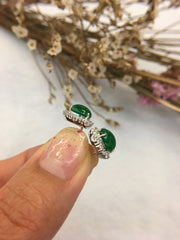 Green Jade Earrings - Cabochon (EA229)