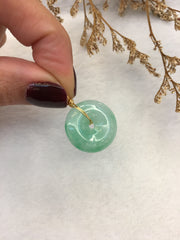 Light Green Jade Pendant - Safety Coin (PE359)