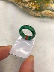 Dark Green Jade Hololith Ring (RI373)