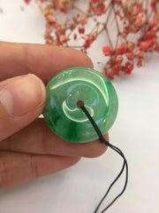 Green Jade Pendant - Safety Coin (PE052)