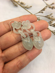 Icy Jade Earrings - Flower & Peach (EA304)
