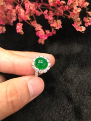 Green Cabochon Jade Ring (RI357)