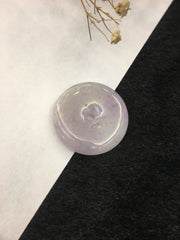 Lavender Jade Pendant - Safety Coin (PE017)