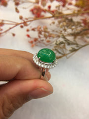 Green Jade Ring - Cabochon (RI166)