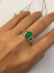 Green Jade Ring - Cabochon (RI223)