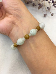 Icy With Yellow Jade Bracelet - Coin (BR196)
