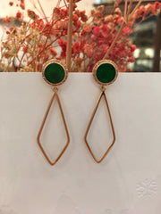 Dark Green Jade Earrings (EA190)
