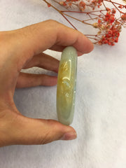 Icy Yellow Jade Bangle - Round (BA109)