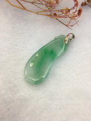 Icy Green Jade Pendant - Gourd (PE083)