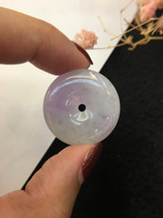 Lavender Jade Pendant - Safety Coin (PE038)