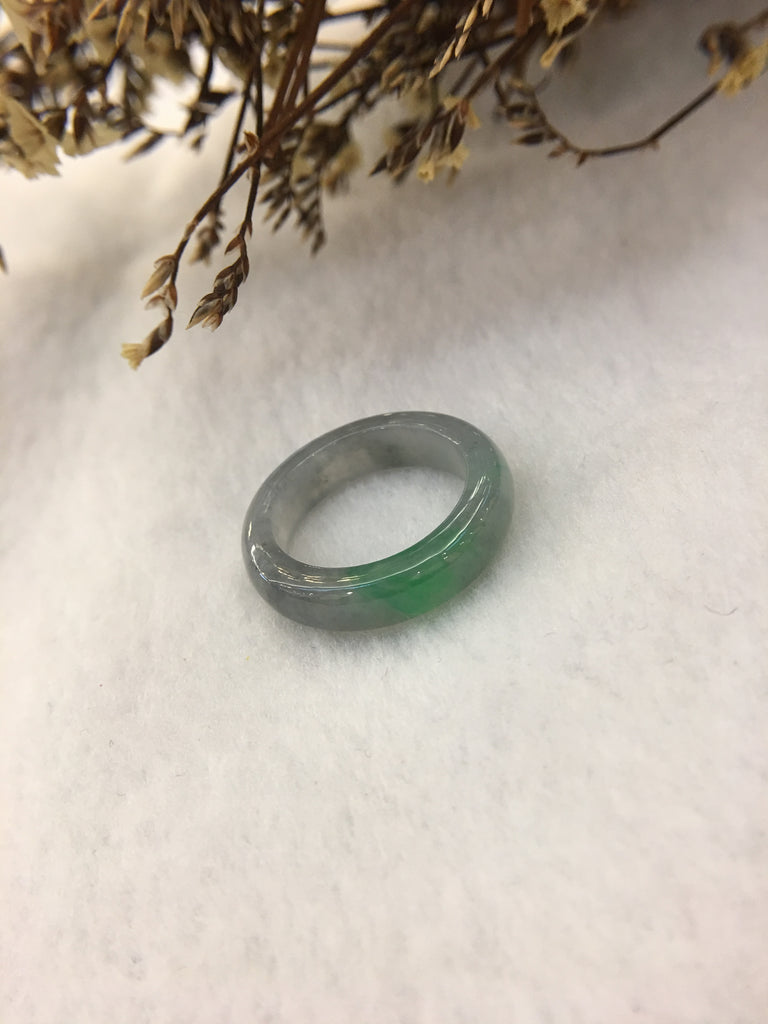 Green With Black Jade Hololith Ring (RI262)