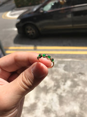 Green Cabochons Jade Ring (RI350)