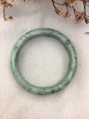Green Jade Bangle - Round (BA211)