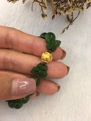 24k Pure Gold Ball & Nephrite Bracelet (BR153)