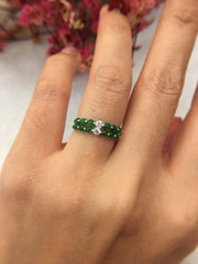 Green Cabochons Jade Rings (RI274)