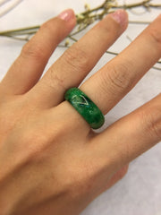 Dark Green Abacus Jade Ring (RI086)