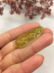 Yellow Jade Pendant - Peapod (PE352)