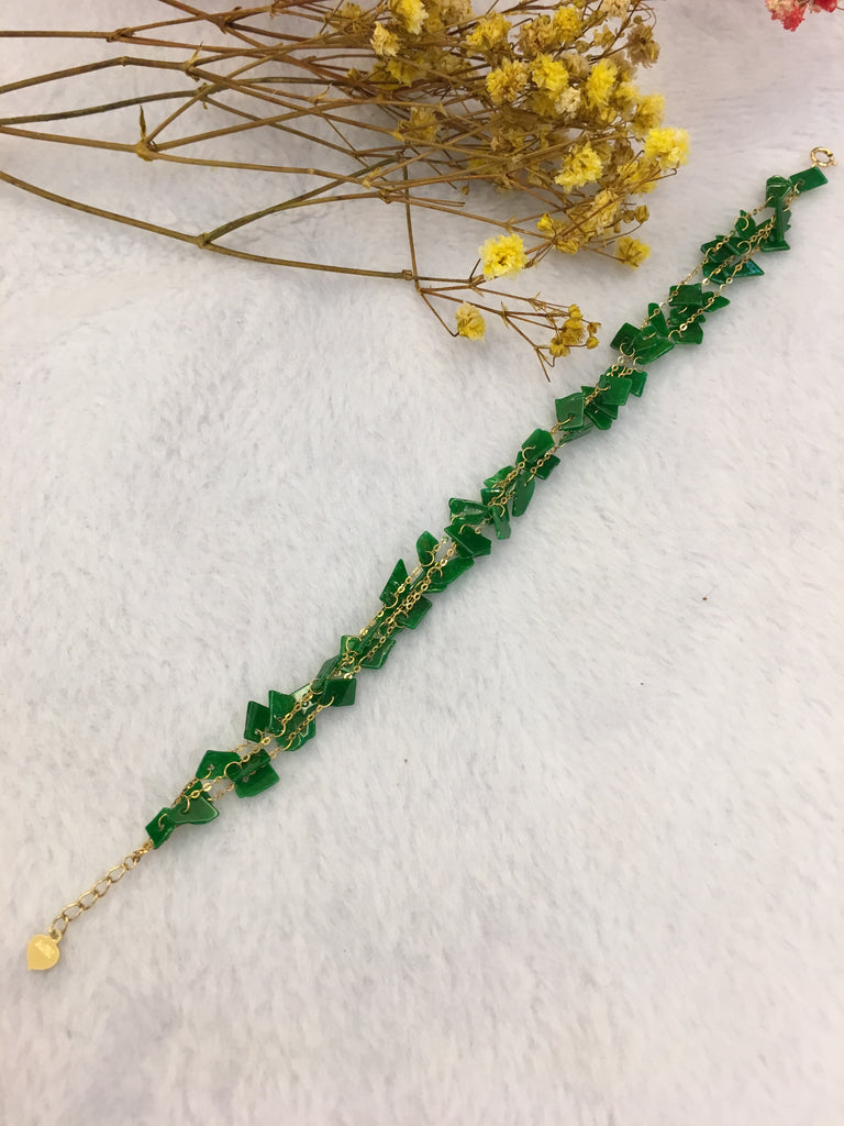 Green Jade Bracelet - Irregular (BR122)