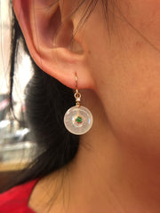 Icy Jade Earrings - Safety Coin (EA288)