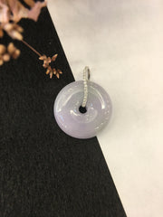 Lavender With Green Jade Pendant - Safety Coin (PE338)
