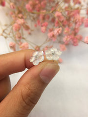 Icy White Earrings - Flowers (EA073)