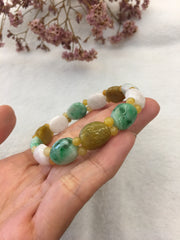 Multi-colours Jade Bracelet - Tortoise Shell (BR240)