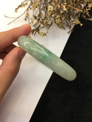 Icy Light Green Jade Bangle - Round (BA176)